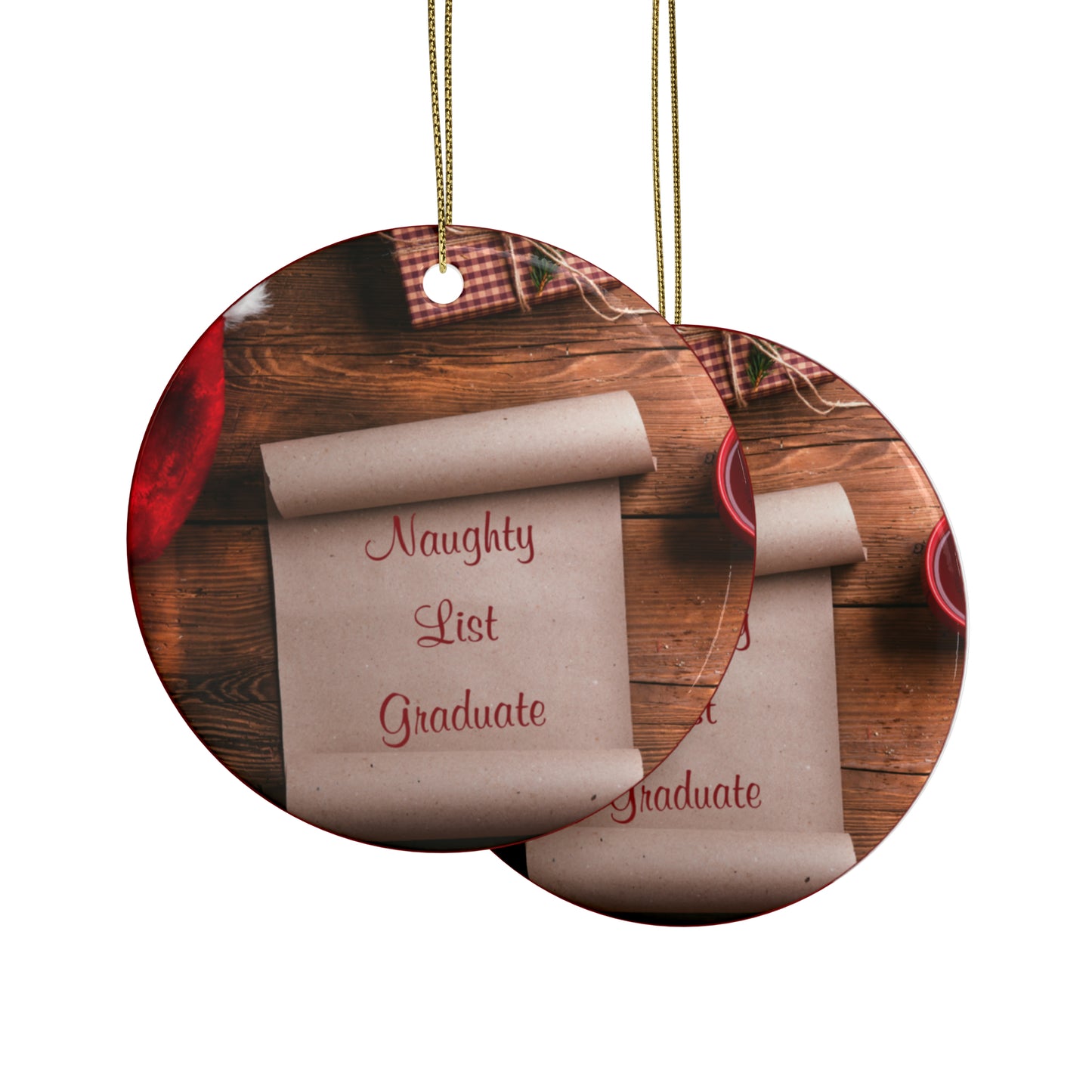 Naughty List Graduate Ceramic Ornament