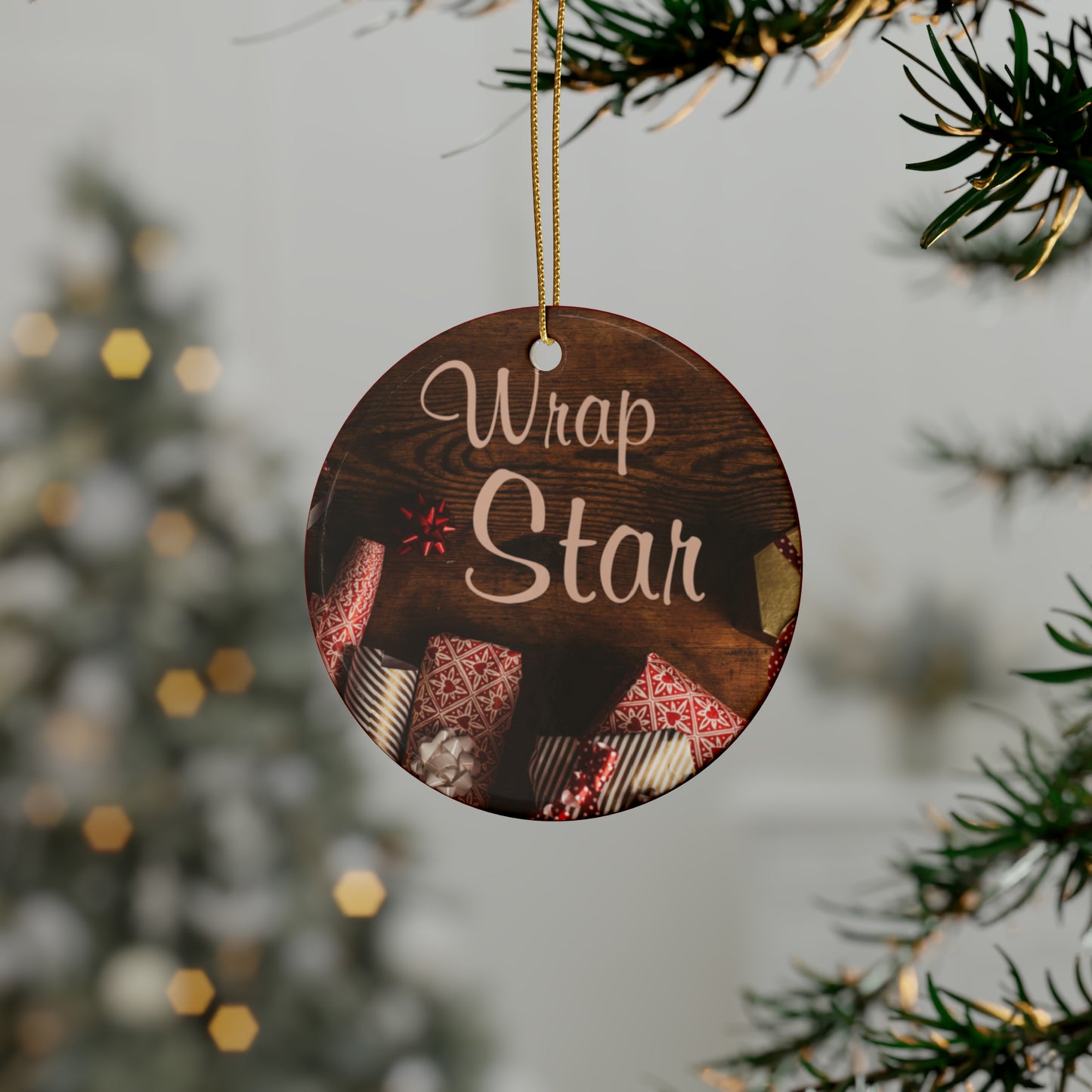 Wrap Star Ceramic Ornament